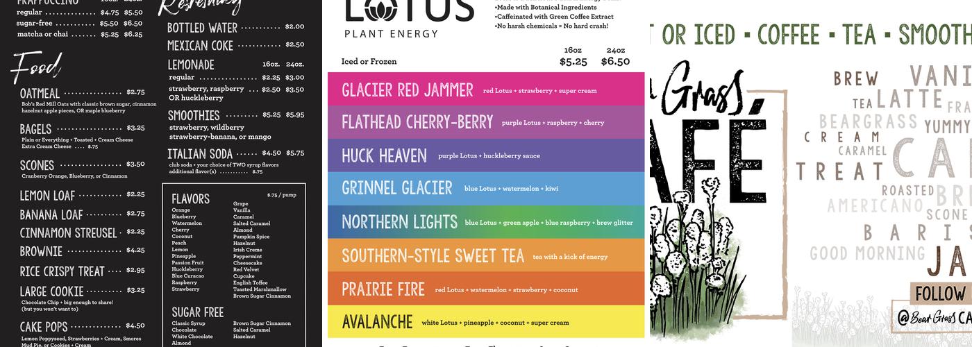 Beargrass Café Menu