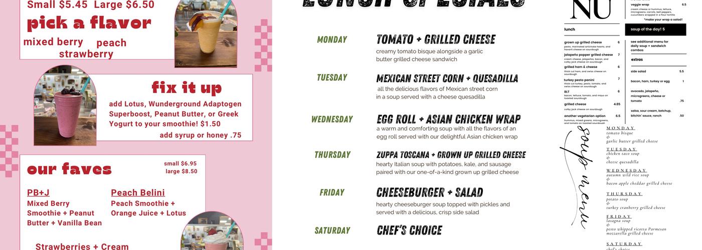 Fix Coffeehouse Menu