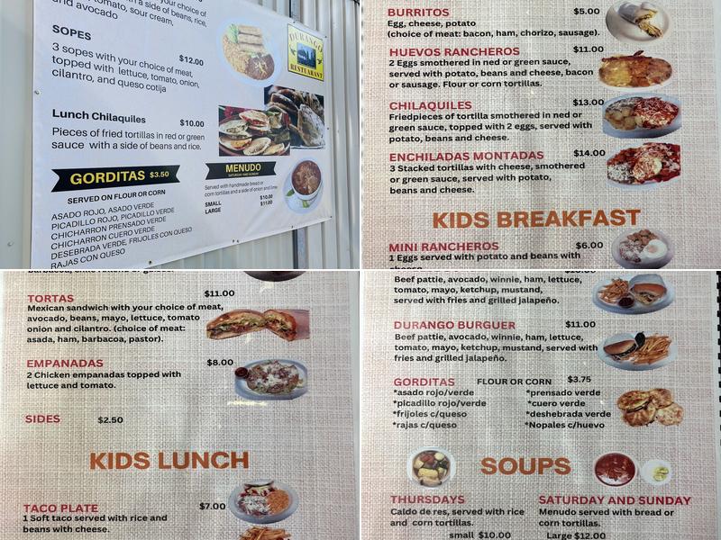 Durango Restaurant Menu