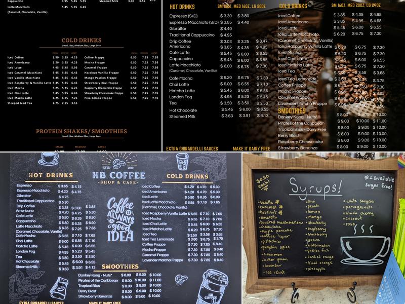 He Brew's Ahava Coffee Inc Menu