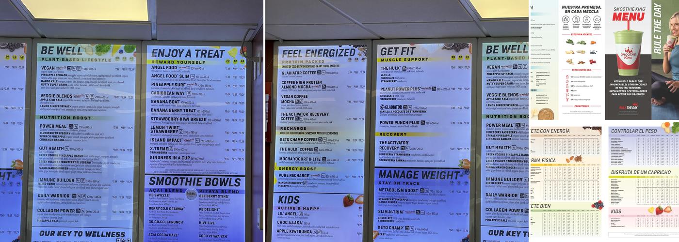 Smoothie King Menu