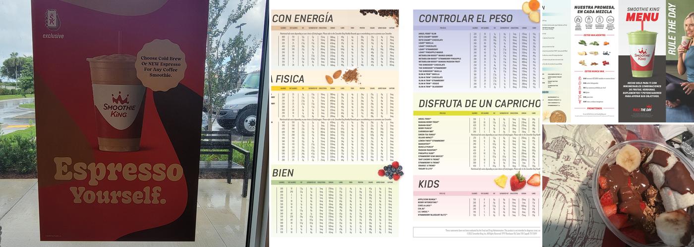 Smoothie King Menu