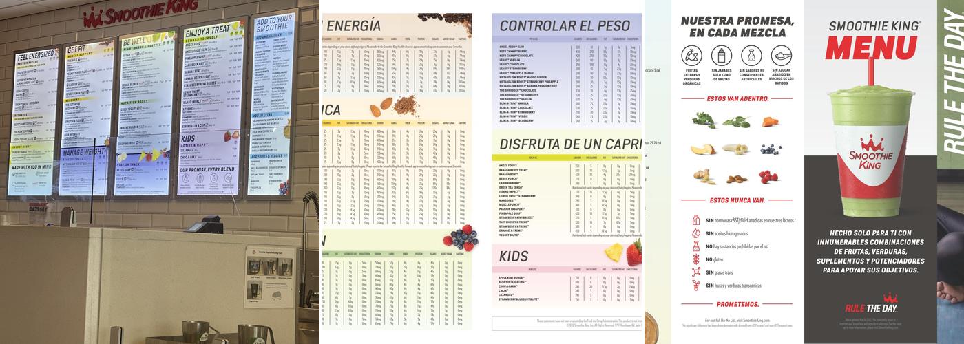 Smoothie King Menu