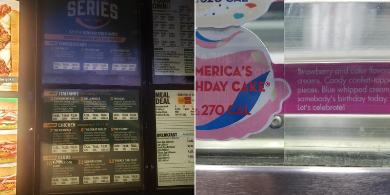 Subway Menu