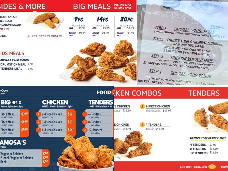 Urban Café/ Chester's Chicken Menu