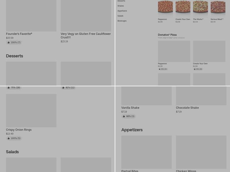 Donatos Pizza Menu