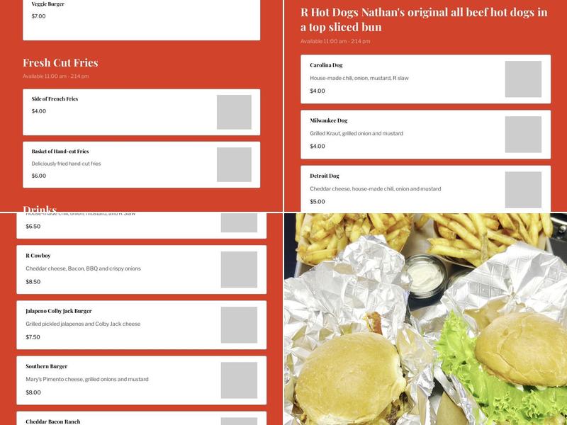 R Kitchen Menu