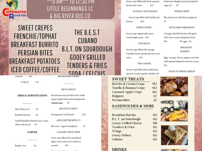 Caffeinated Rooster Menu
