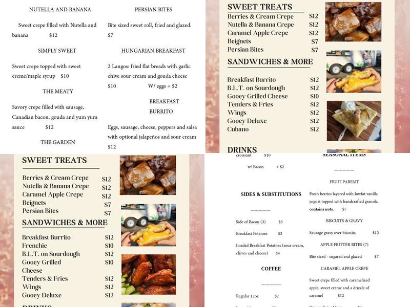 Caffeinated Rooster Menu
