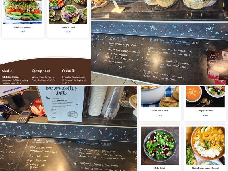 Momentum Desserts and Coffee Inc. Menu