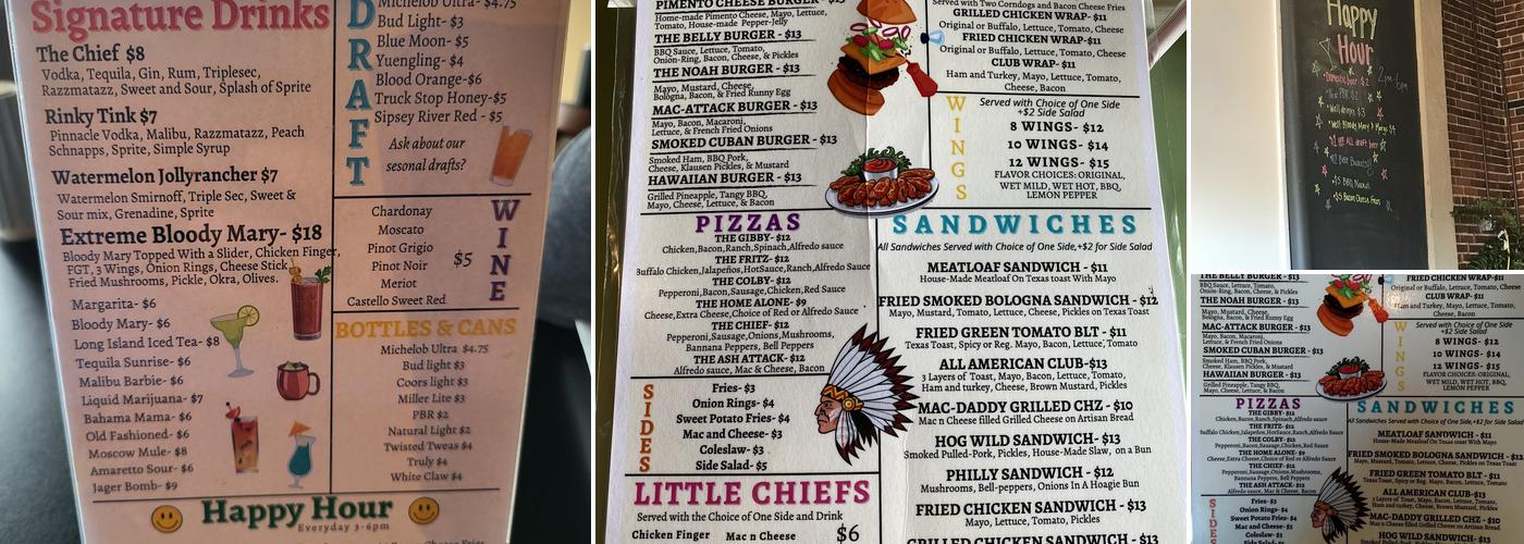 Downtown Chief Menu