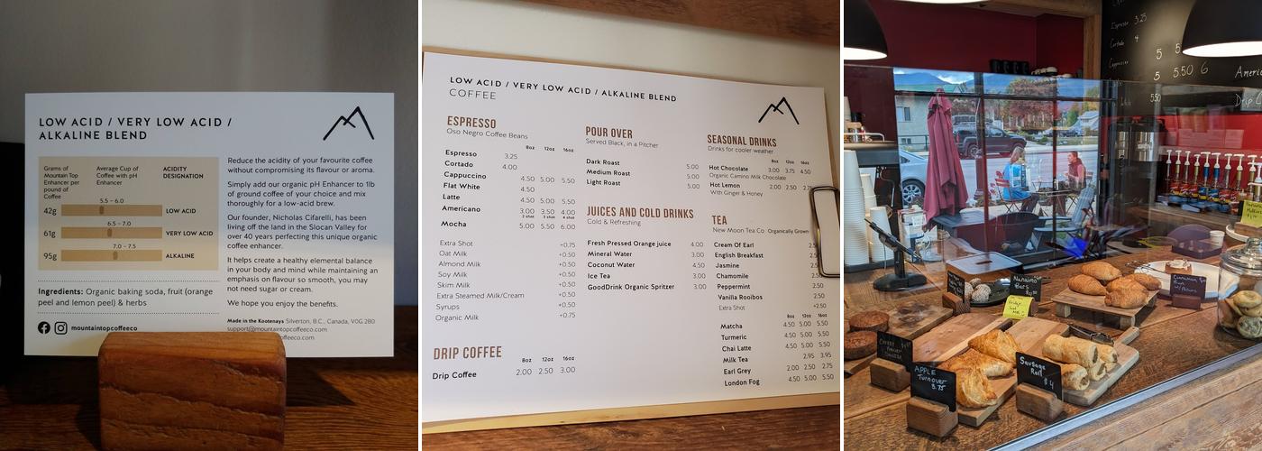 Mountain Top Cafe Menu