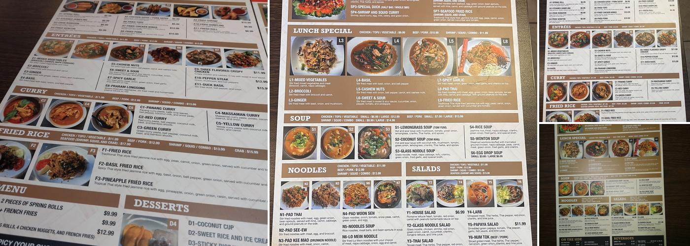 Khaow Thai Restaurant Menu