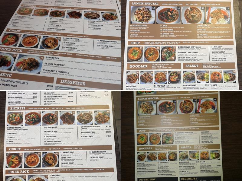 Khaow Thai Restaurant Menu