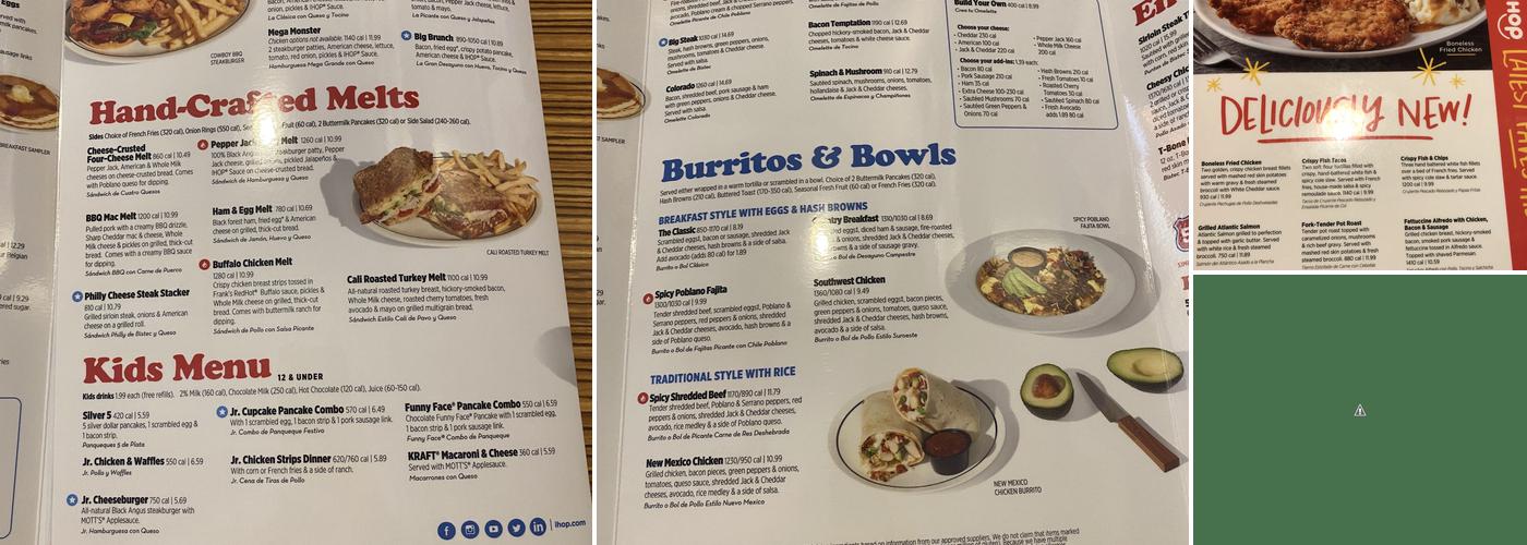 IHOP Menu