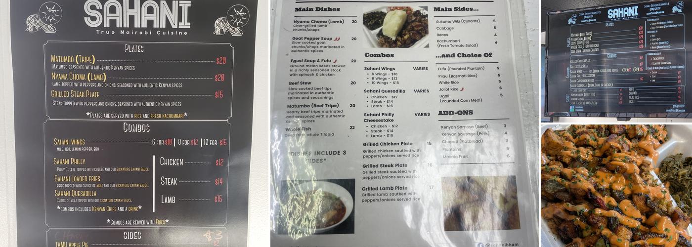 Sahani Kitchen Menu