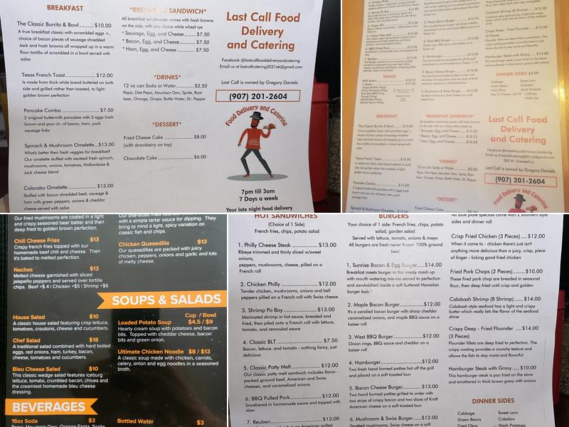 Last Call Grill and Delivery Menu