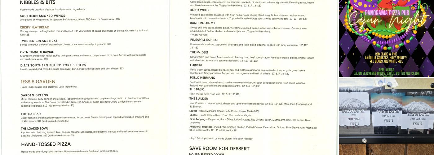 Panorama Pizza Pub Menu