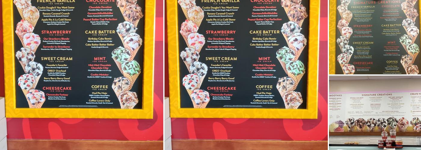 Cold Stone Creamery Menu