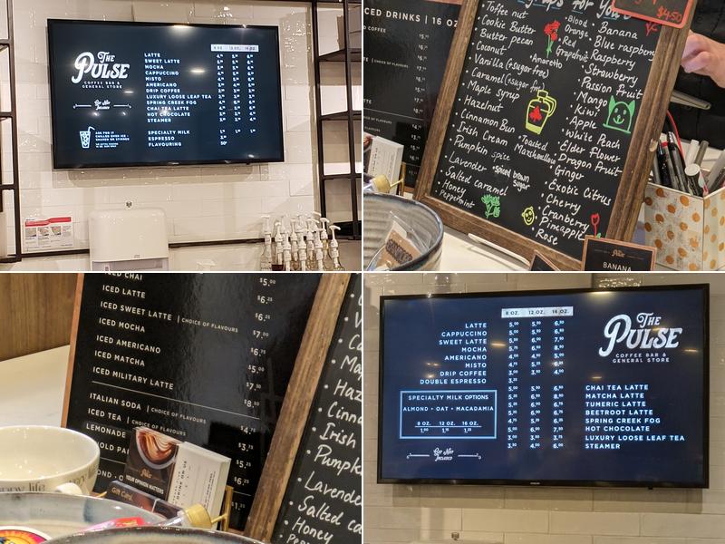 The Pulse General Store + Coffee Bar Menu
