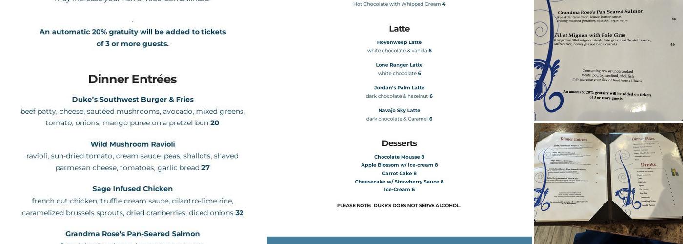 Duke's Menu