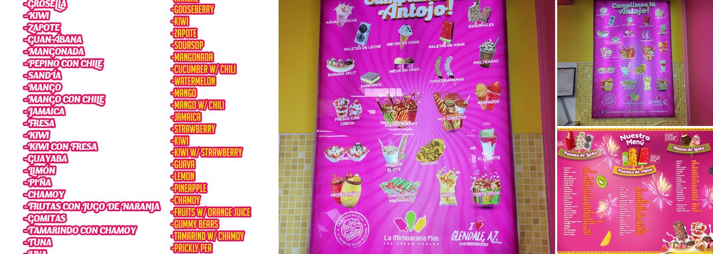La Michoacana Plus - Glendale, AZ Menu