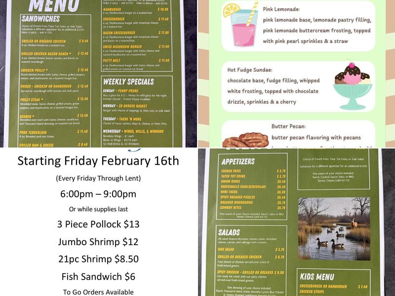 The Hideout Bar & Grill LLC Menu