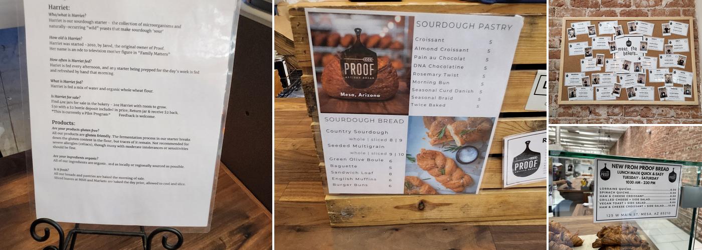 Proof Bread Menu