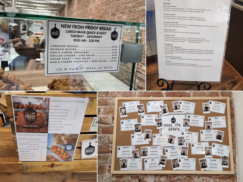 Proof Bread Menu