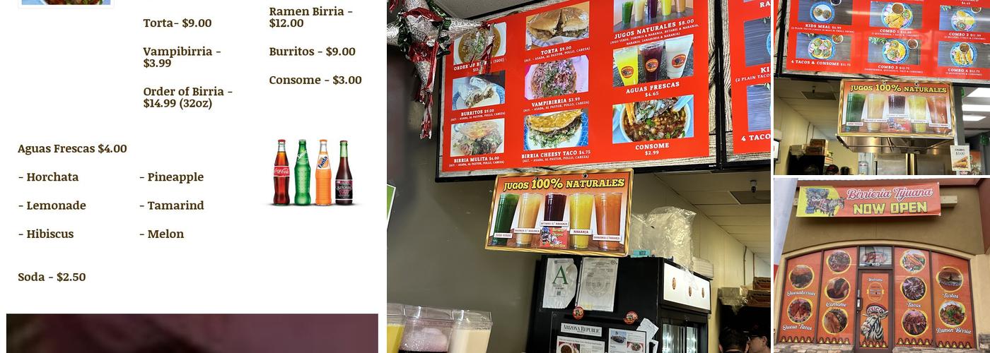 Birrieria Tijuana Menu