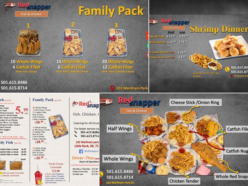 Red Snapper Fish & Chicken Menu
