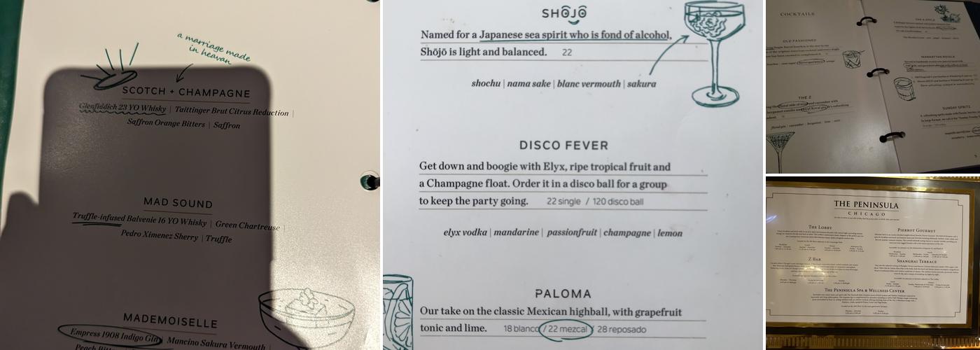 Z Bar Menu