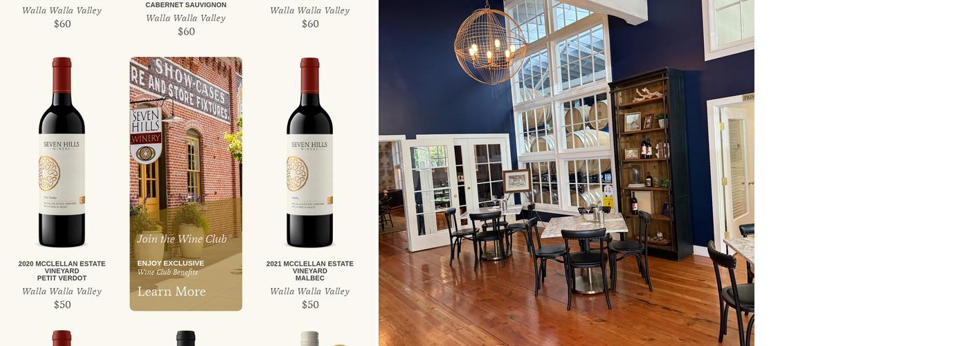 Seven Hills Winery Menu