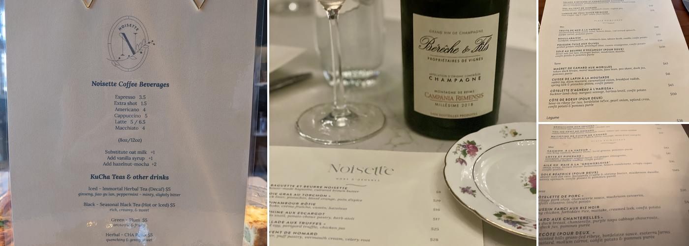 Noisette Restaurant & Bakery Menu