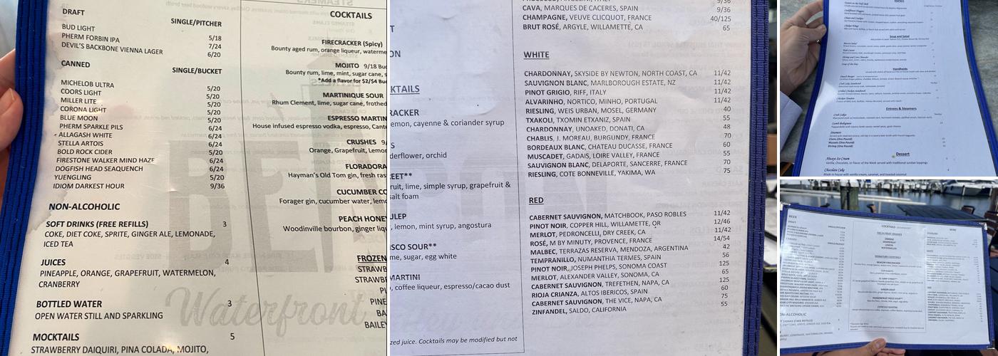 Beacon Waterfront Menu