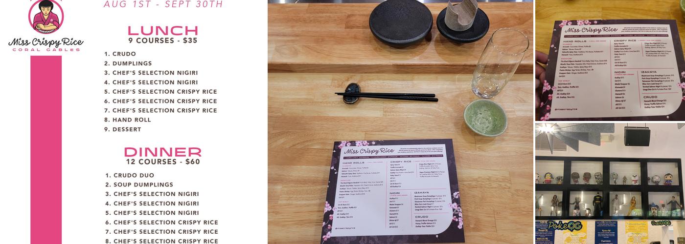 Miss Crispy Rice Menu