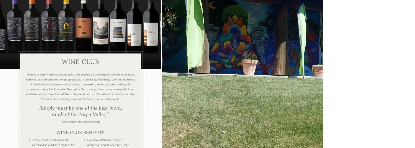 Roots Run Deep Winery Menu