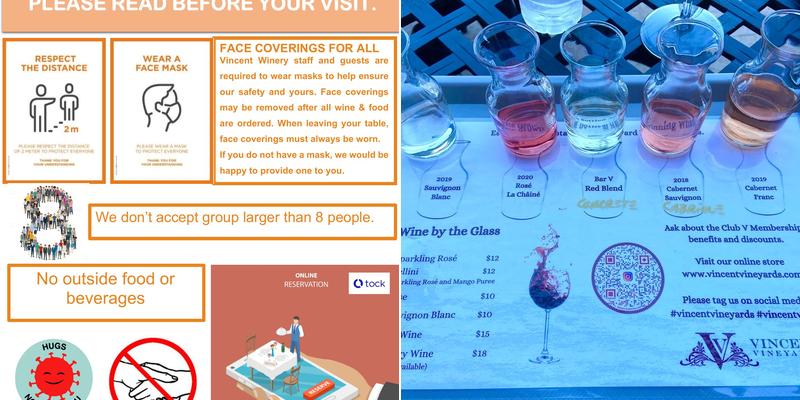 Vincent Vineyards & Winery Menu