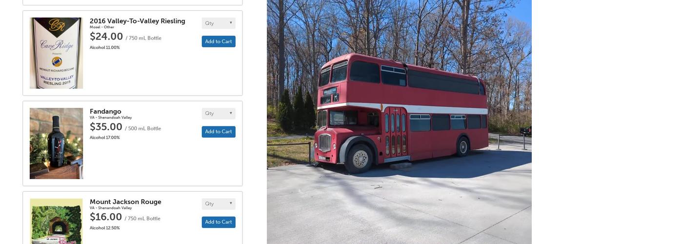 Cave Ridge Vineyard Menu