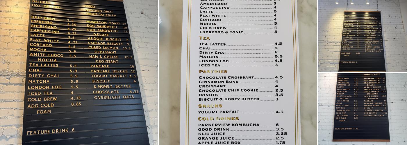 Junior Cafe Menu