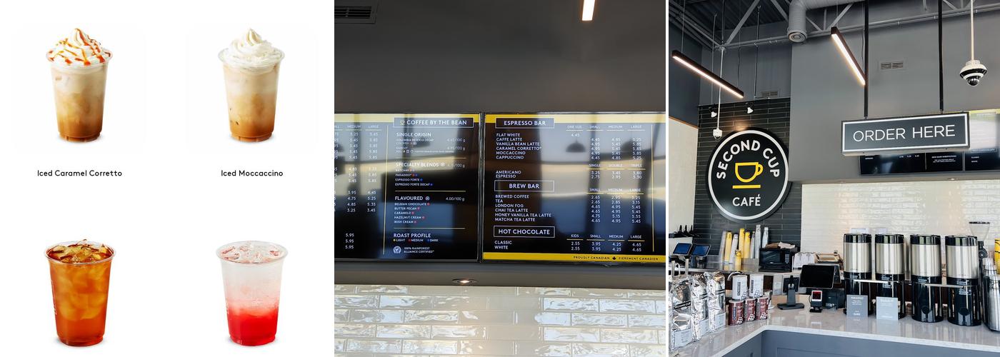 Second Cup Cafe Menu
