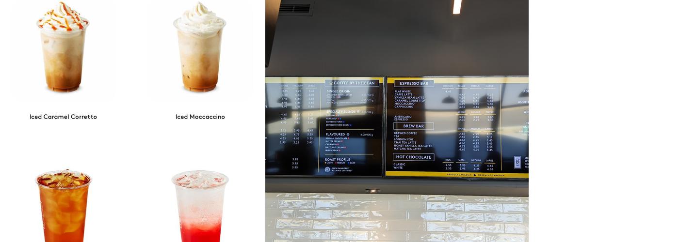 Second Cup Cafe Menu