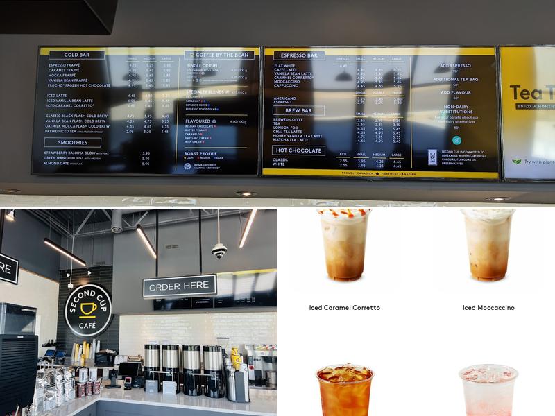 Second Cup Cafe Menu