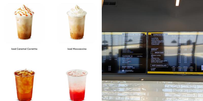 Second Cup Cafe Menu