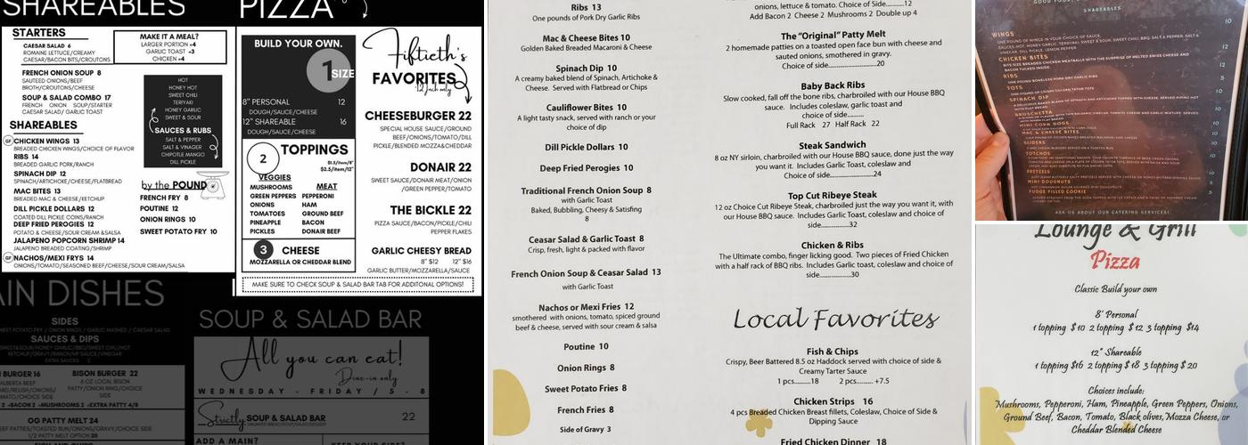 50th & Main Lounge & Grill Menu