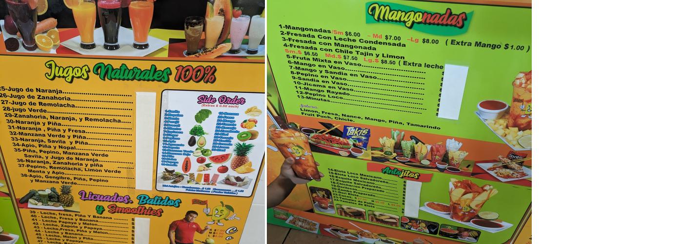 Sabor Latino Menu