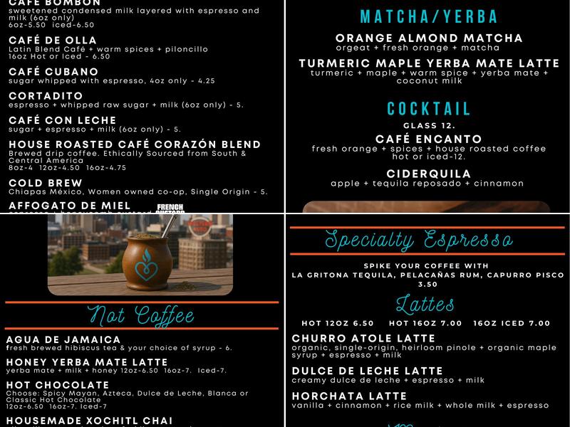 Café Corazón Menu