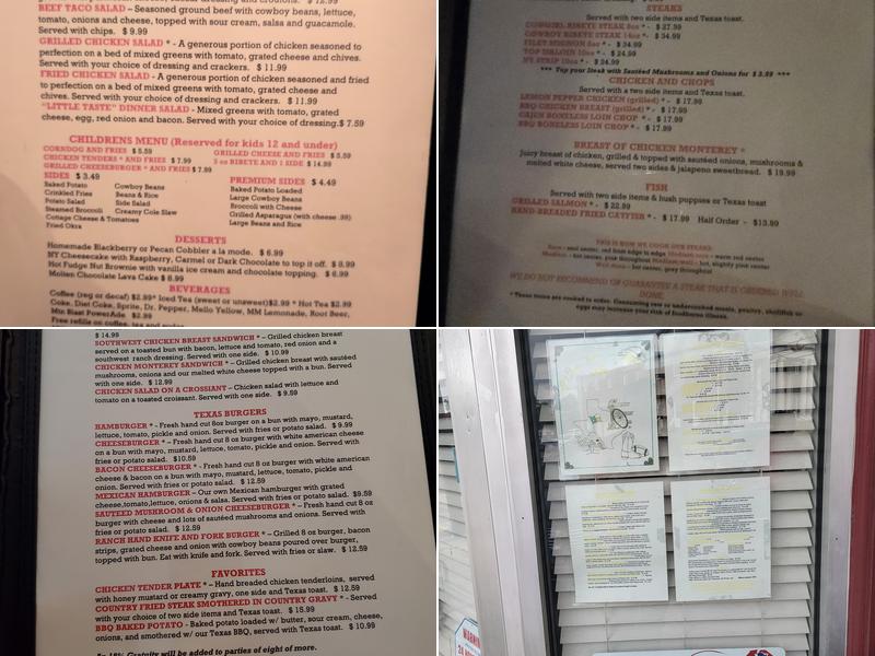 A LITTLE TASTE OF TEXAS Menu