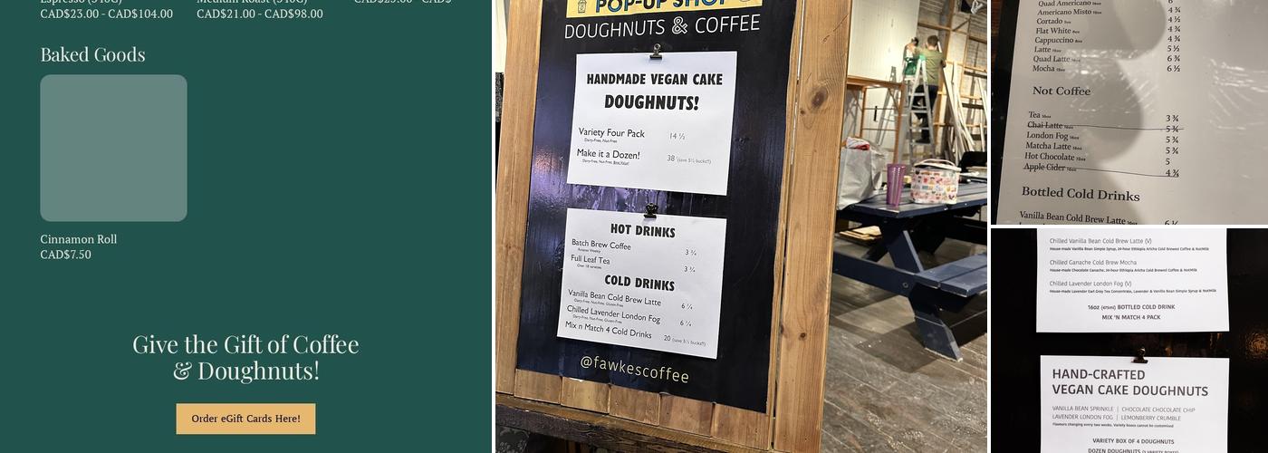 Fawkes Coffee Shop Menu