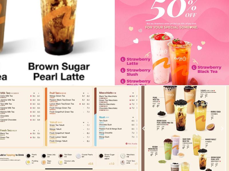 Coco Fresh Tea and Juice Menu